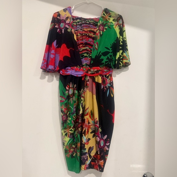 Anthropologie Ranna Gil Sabatina Vibrant Floral Dress Size XSP - Picture 3 of 5